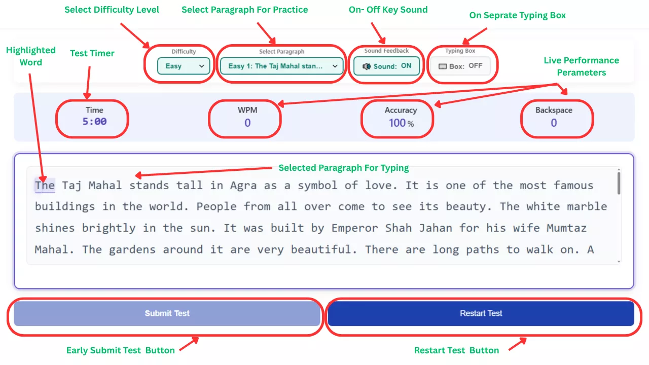 5 minute typing practice test